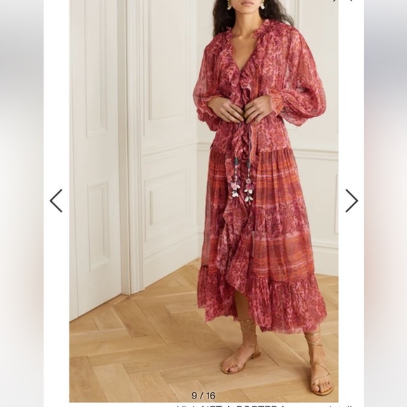 Zimmermann Silk Eddie Red midi dress size 0 - Picture 5 of 7